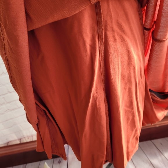 Women's BP. Button Front Prairie Minidress, Burnt Orange Sz Large - Picture 7 of 9